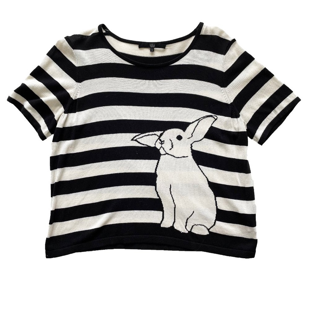 TIBI Striped Bunny Sweater